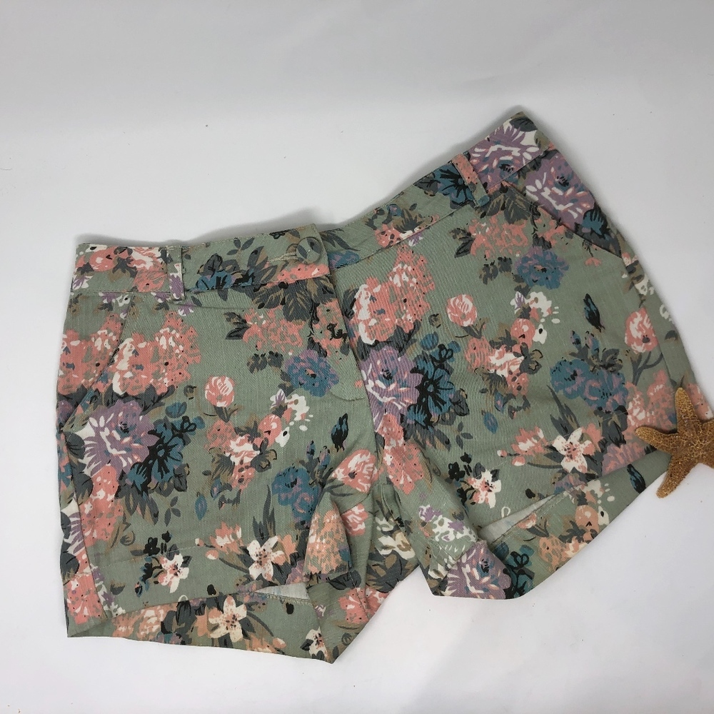 Hello Milk Green Floral Shorts M